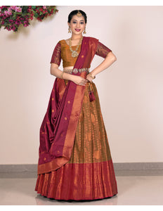 Woman wearing a traditional Musterd Lehenga