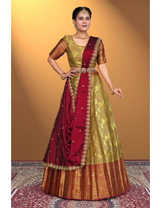Musterd Banarasi Silk Lehenga Design For Women