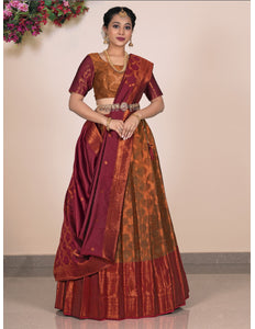Woman wearing a traditional lehenga choli