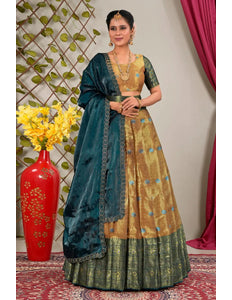 Musterd Latest Lehenga Choli in Jacquard Banarasi Silk Gajiwala