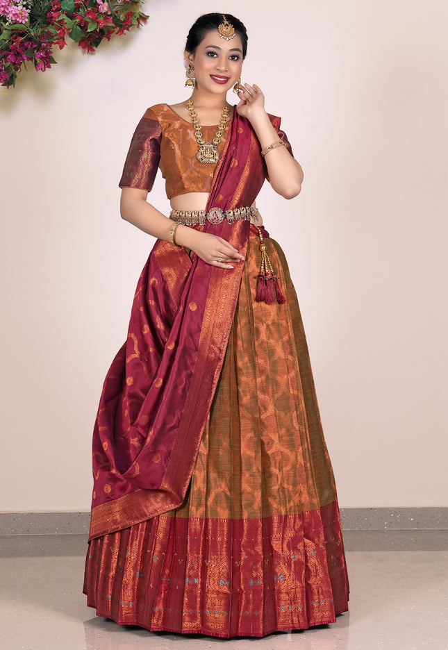Woman wearing a traditional lehenga