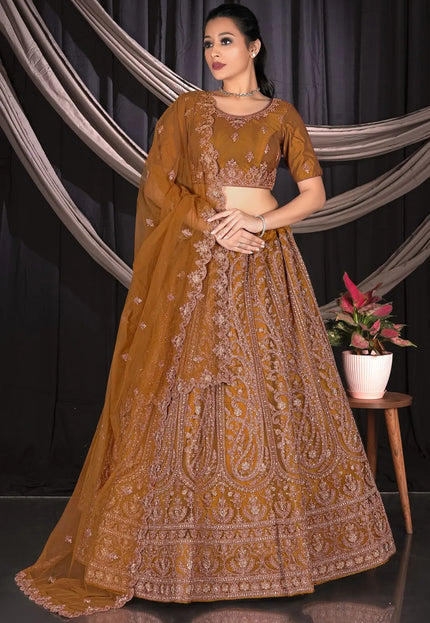 Musterd Party wear Embroidered Lehenga Choli For Women
