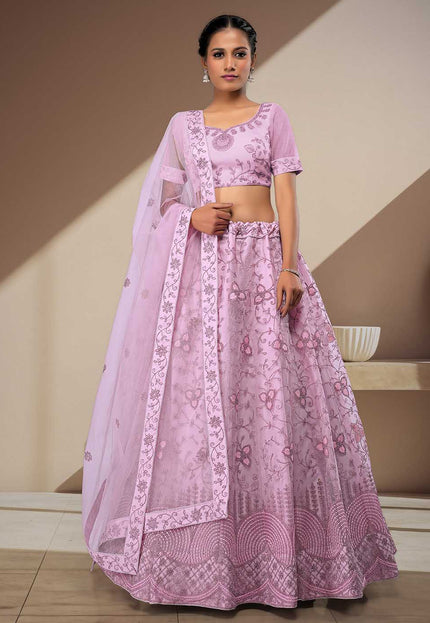 Lavender Latest Net Lehenga