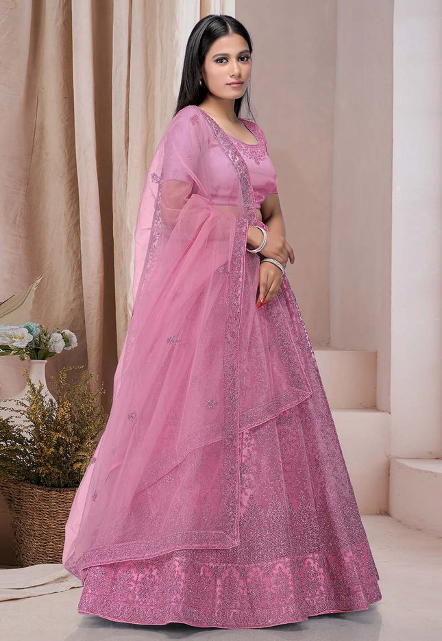 Pink Latest Party Wear Lehenga