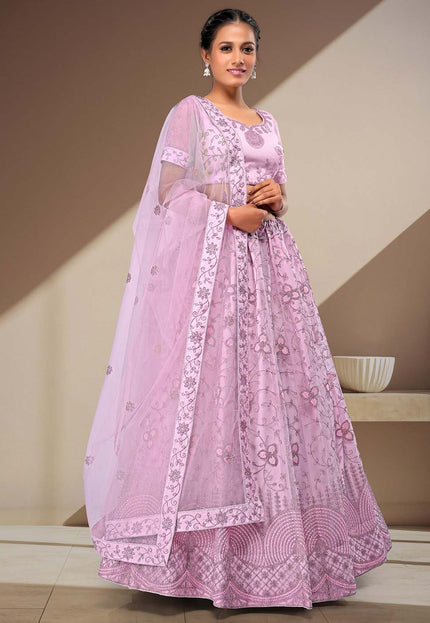 Lavender Latest Net Lehenga
