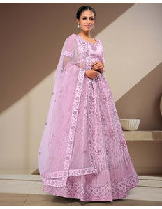 Lavender Latest Net Lehenga