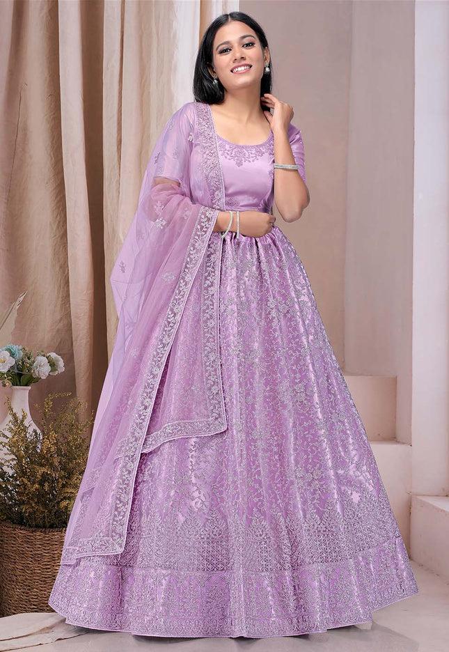 Purple Latest Party Wear Lehenga
