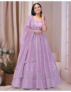 Purple Latest Party Wear Lehenga