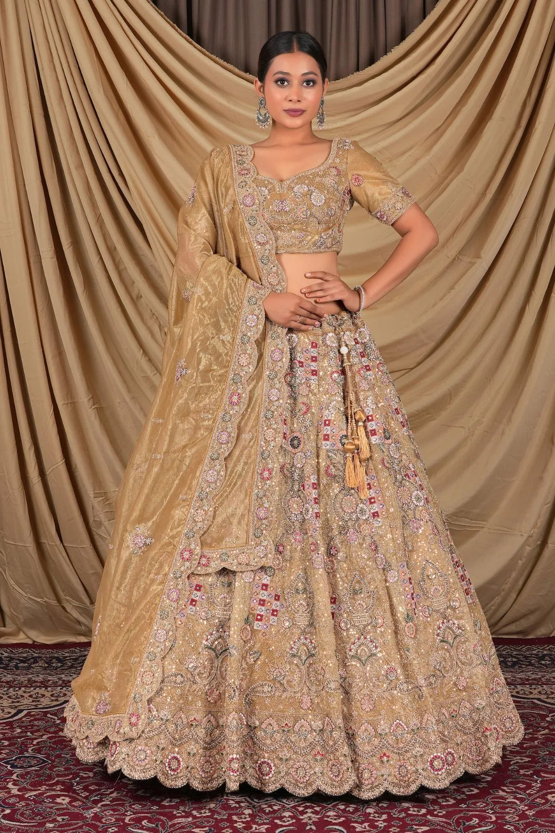 Chiku Party Wear Embroidered Twill Net Lehenga Choli For Women