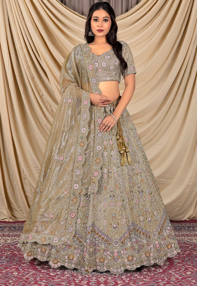 Woman wearing a traditional outfit with a floral design