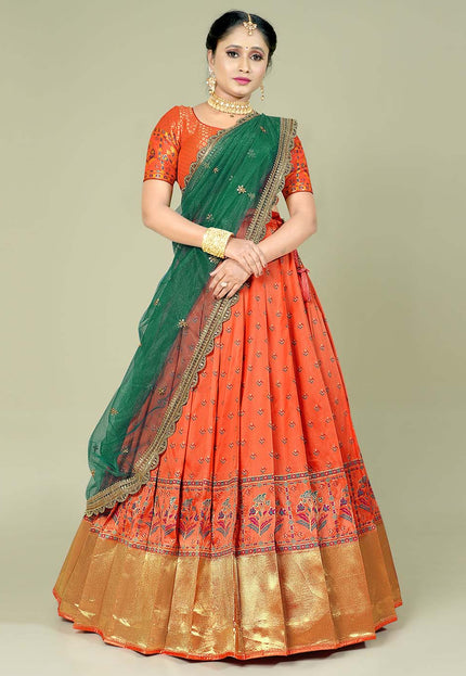 Peach Designer Lehenga Chol