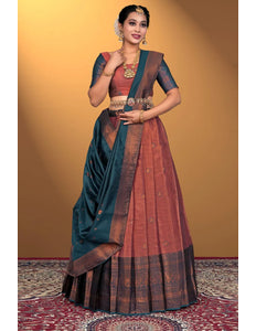 Pink Banarasi Silk Lehenga Choli For Women