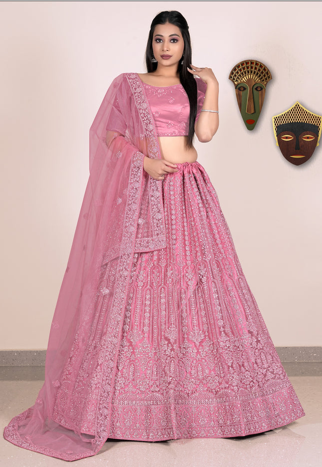 Woman wearing a pink traditional outfit