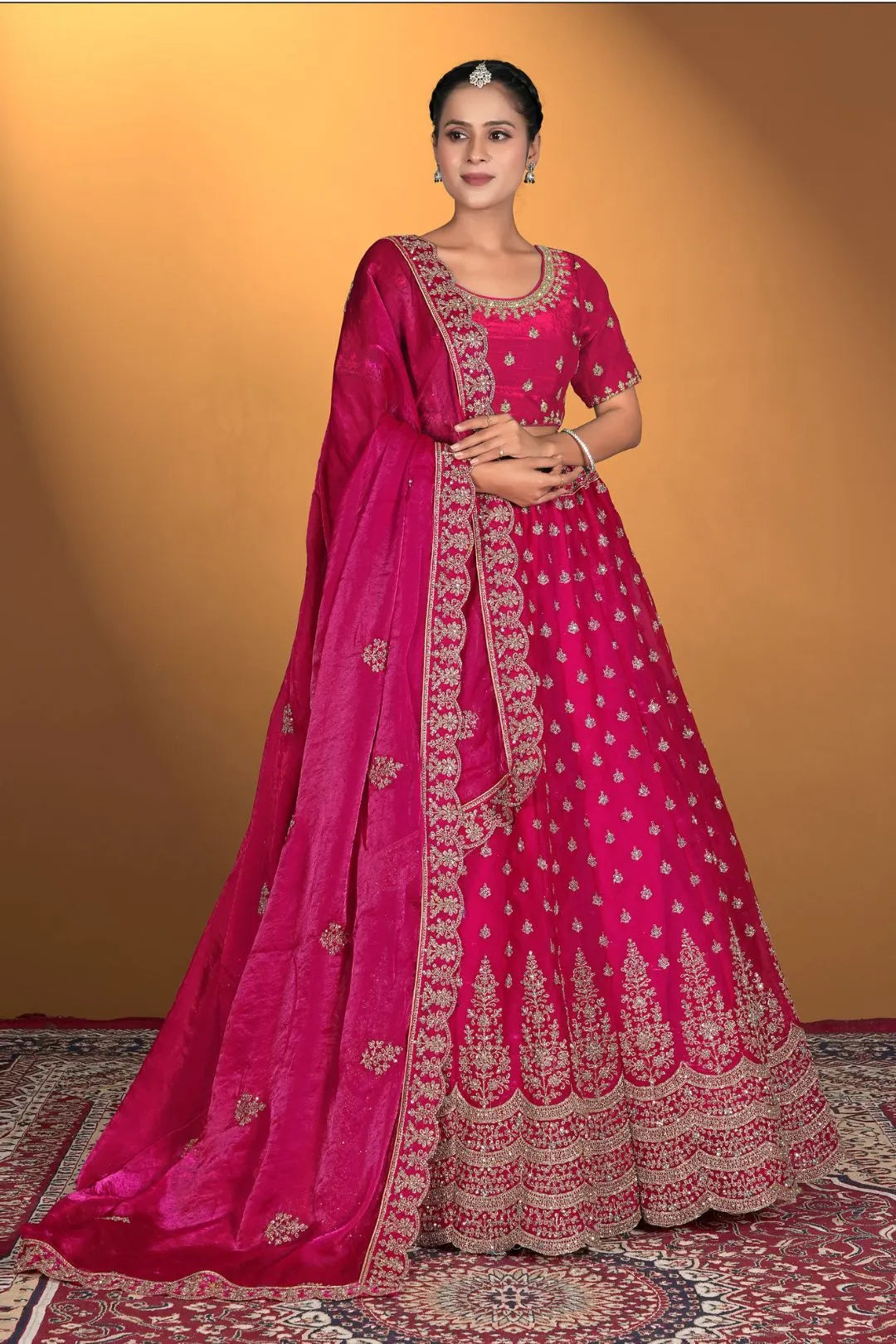 Pink Fendy Fabric Lehenga Choli For Women