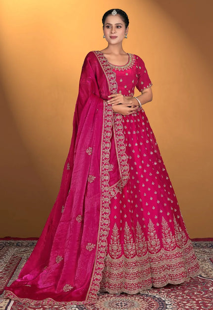 Pink Fendy Fabric Lehenga Choli For Women