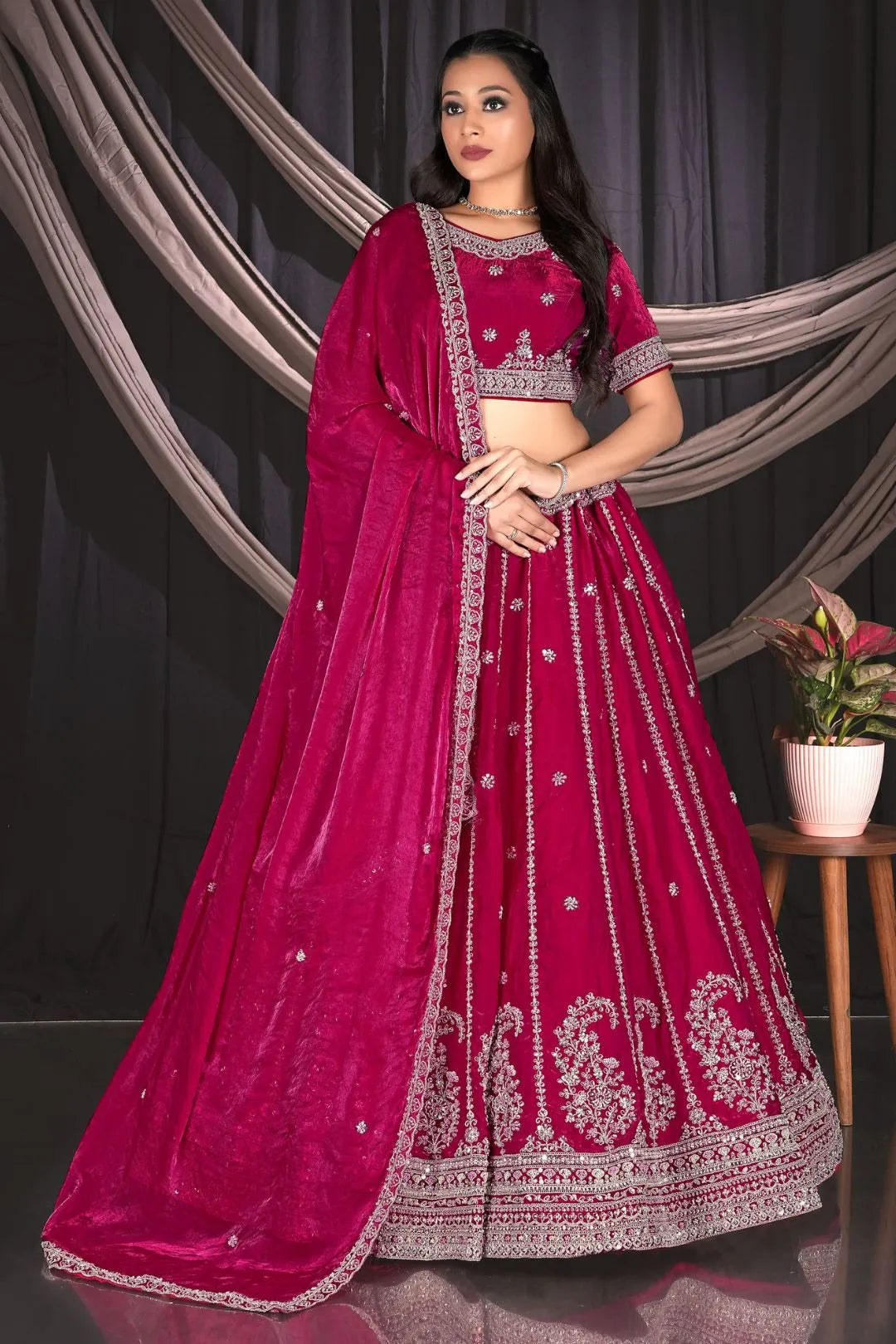 Pink Fendy Silk Lehenga Choli For Wedding Function