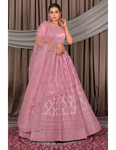 Pink Latest Net Lehenga Choli For Women Gajiwala