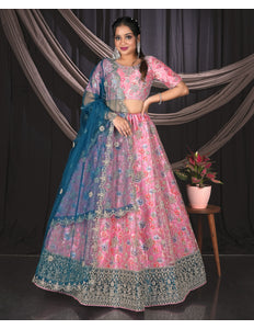 Pink Party Wear Lehenga Choli For Women