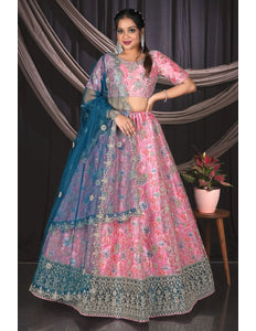 Pink Party Wear Lehenga Choli For Women