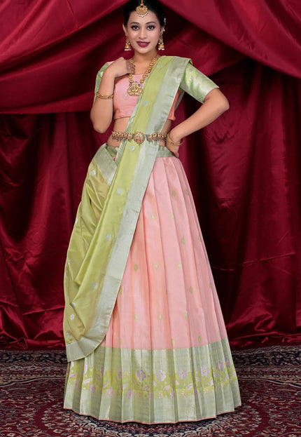 Pink Silk Fabric Lehenga Choli For Women