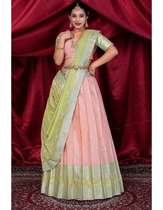 Pink Silk Fabric Lehenga Choli For Women