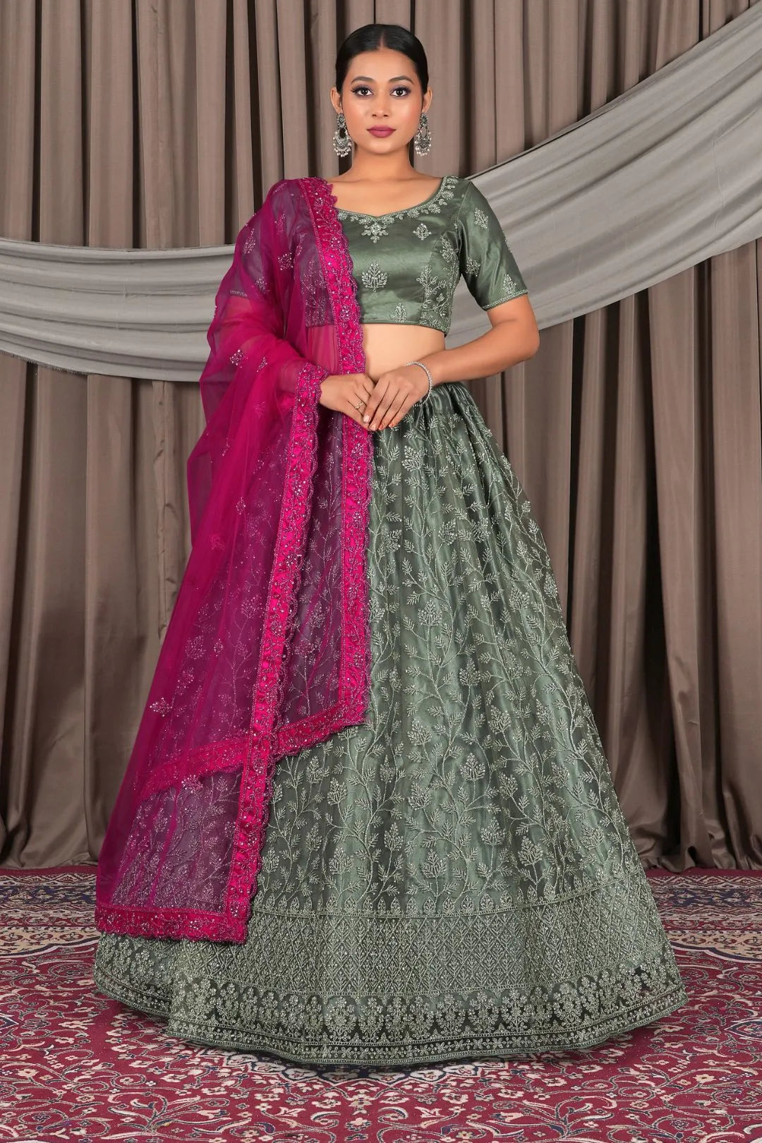 Pista Beautiful Net Lehenga Design For Weddings