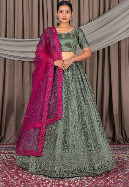 Pista Beautiful Net Lehenga Design For Weddings