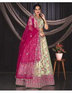 Pista Exclusive Net Lehenga Choli With Embroidered Work