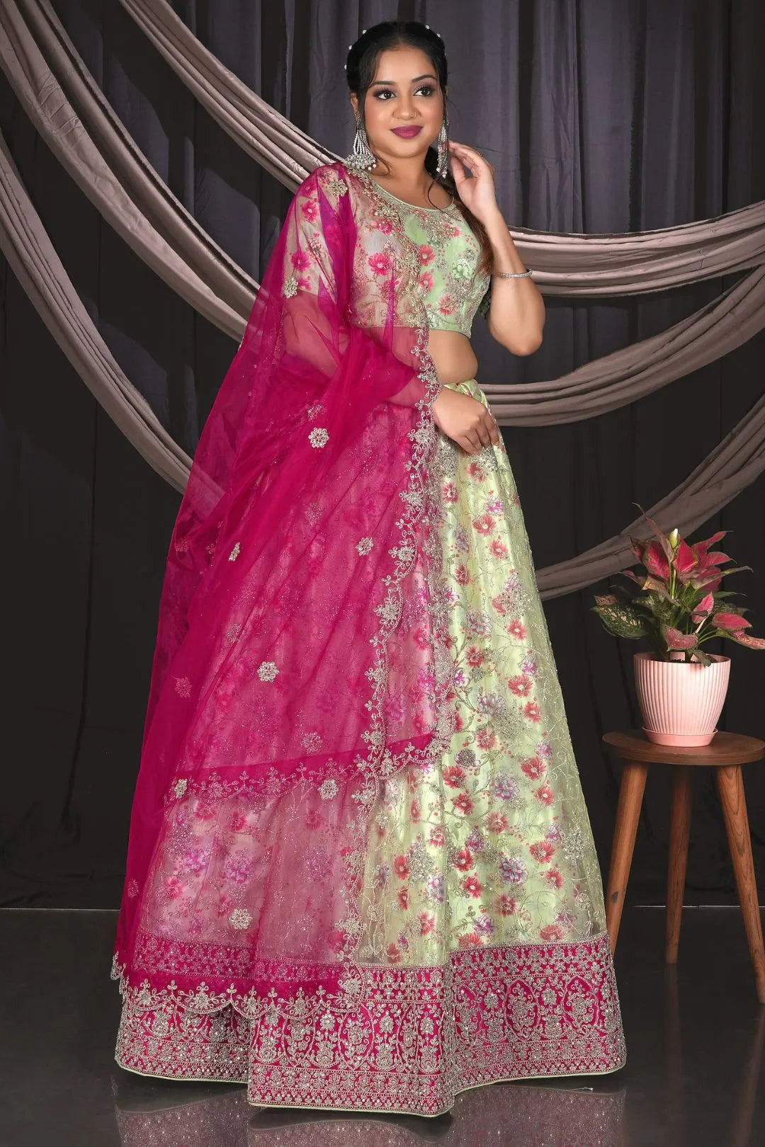 Pista Exclusive Net Lehenga Choli With Embroidered Work