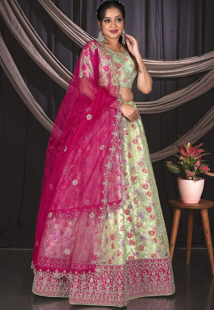 Pista Exclusive Net Lehenga Choli With Embroidered Work