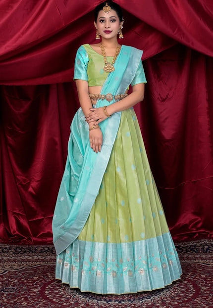 Pista Silk Fabric Lehenga Choli For Women