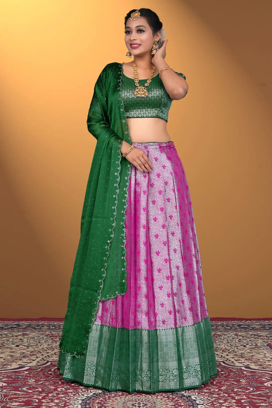 Purple Banarasi Silk Latest Lehenga Choli With Zari Work