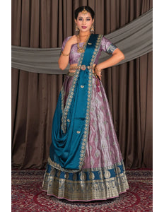 Purple Banarasi Silk Lehenga Choli with Dupatta