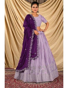 Purple Barbery Silk Lehenga Choli With Rangoli Dupatta