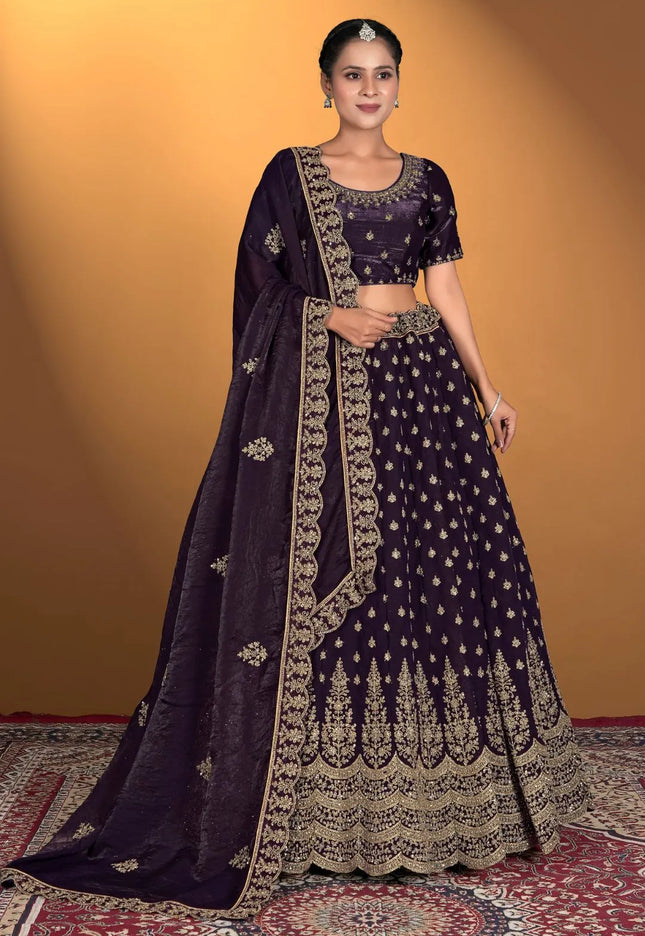 Purple Fendy Fabric Lehenga Choli For Women
