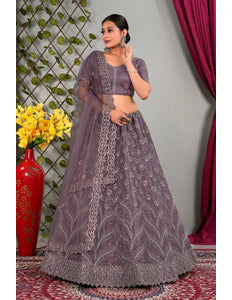 Purple Net Designer Chaniya Choli For Women