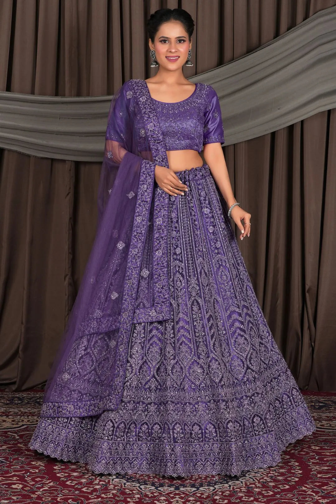 Purple Party Wear Chaniya Choli In Wedding