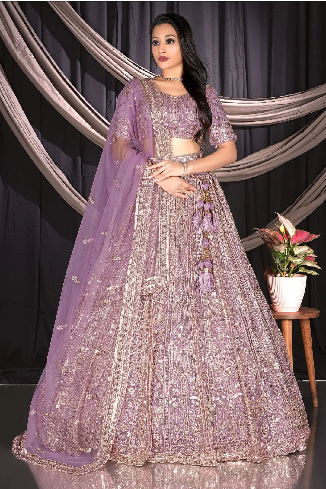 Purple Stylish Designer Chaniya Choli For Women