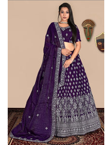 Purple Traditional Fendy Silk Lehenga Choli