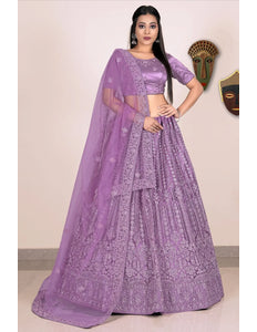 Purple Traditional Lehenga Choli For Weddings