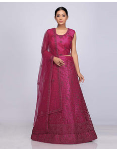 Rani Net Crop Top Lehenga