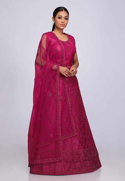 Rani Net Crop Top Lehenga