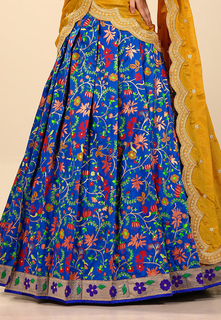 Royal Blue Banarasi Silk Latest Lehenga