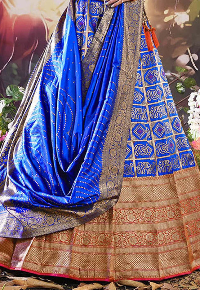 Royal Blue Traditional Banarasi Lehenga