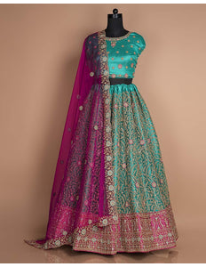 Rama Designer Net Lehenga