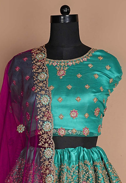 Rama Designer Net Lehenga
