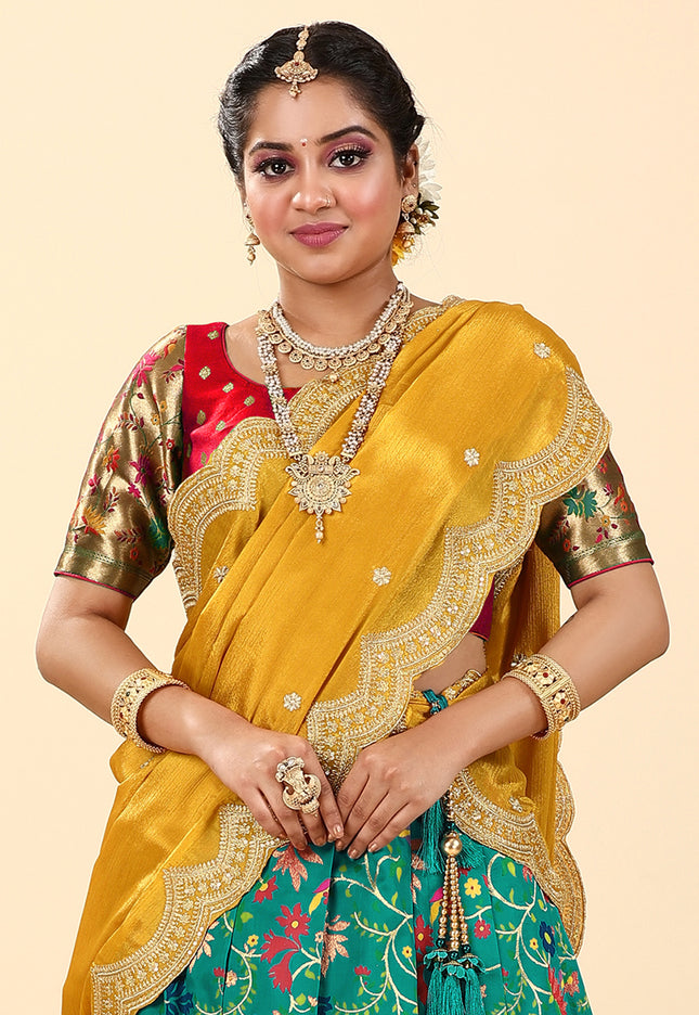 Rama Banarasi Silk Latest Lehenga