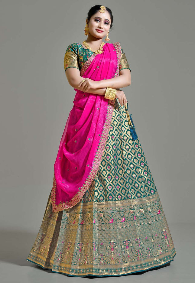 Rama Kanjivaram Lehenga