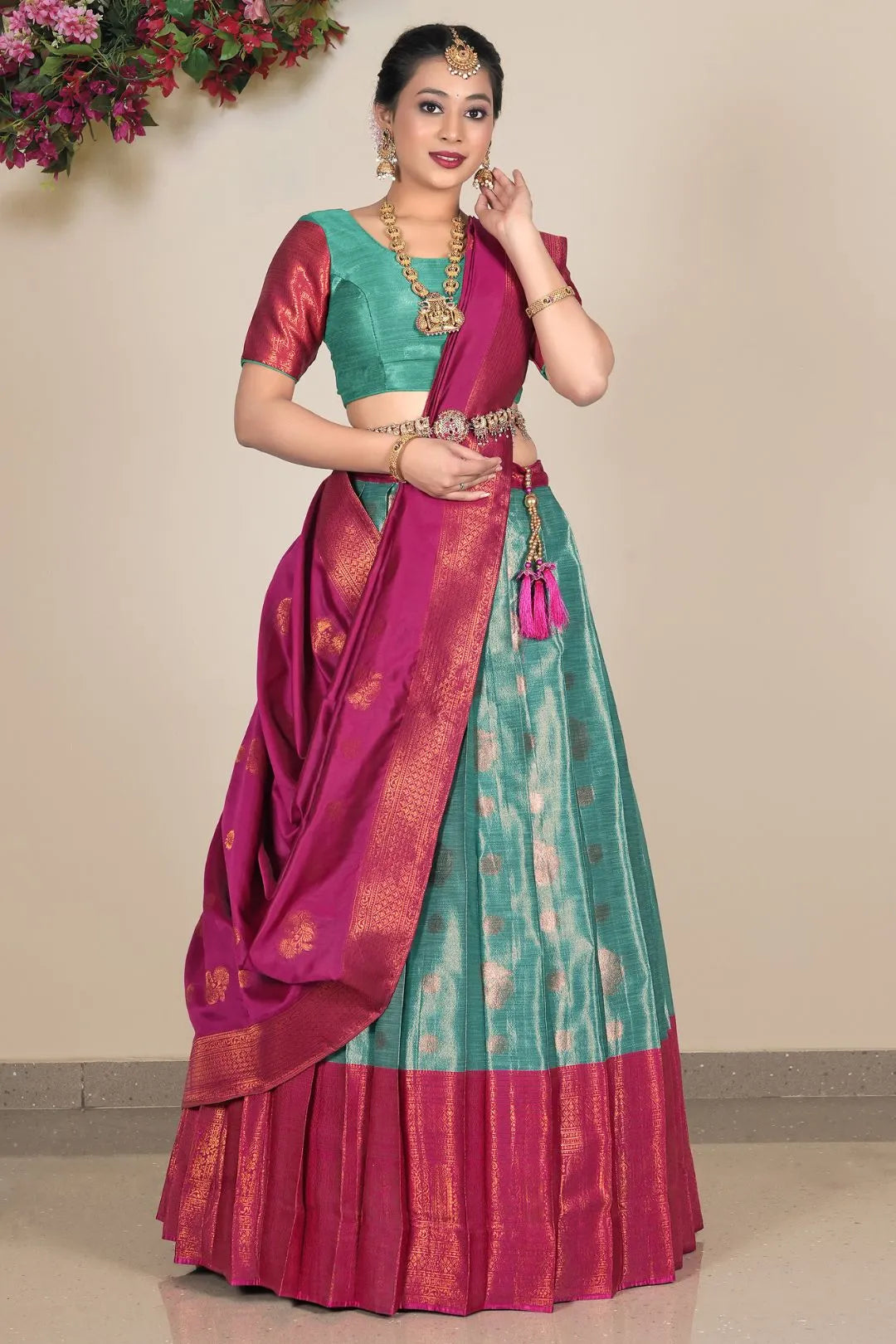 Rama Banarasi Silk Lehenga Choli For Women