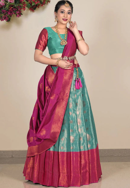Rama Banarasi Silk Lehenga Choli For Women